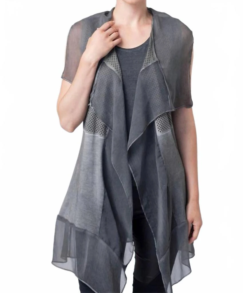 Angel Apparel Draped Vest In Grey 1