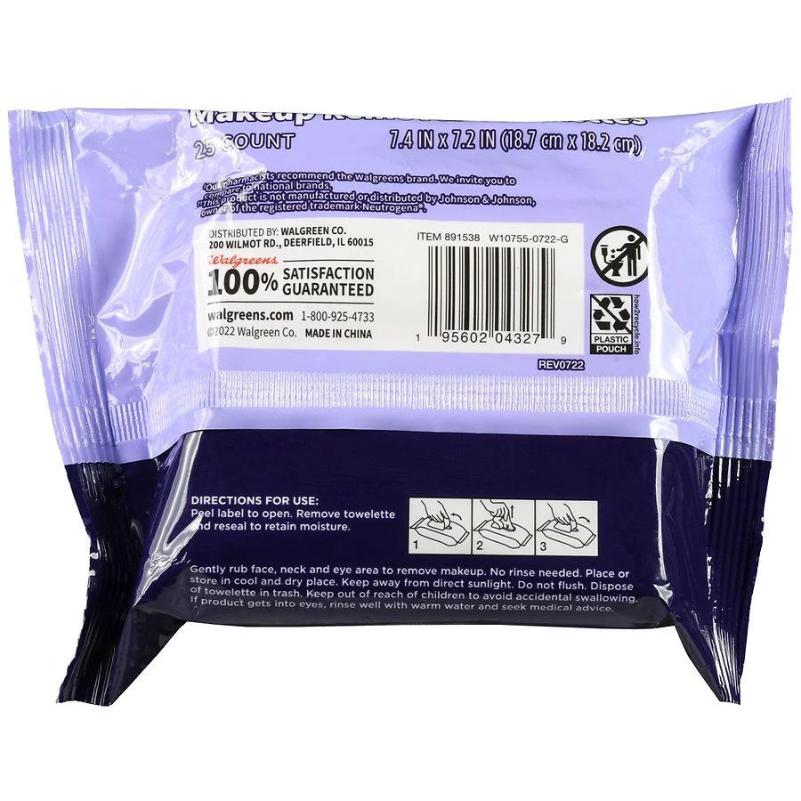 Walgreens Night Calming Makeup Remover Towelettes 3
