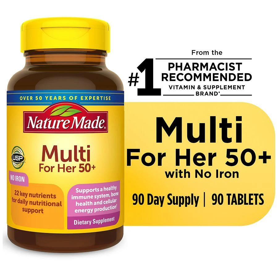 Nature Made Multivitamin For Her 50+ Tablets with No Iron 7