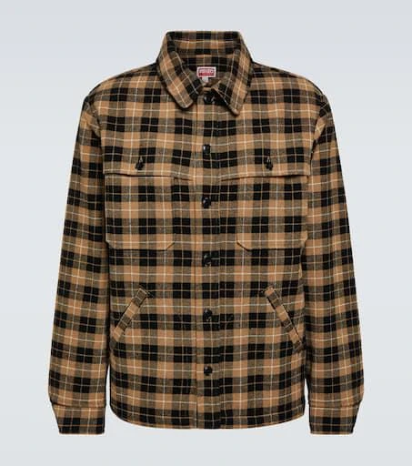 Kenzo Checked wool-blend overshirt 1