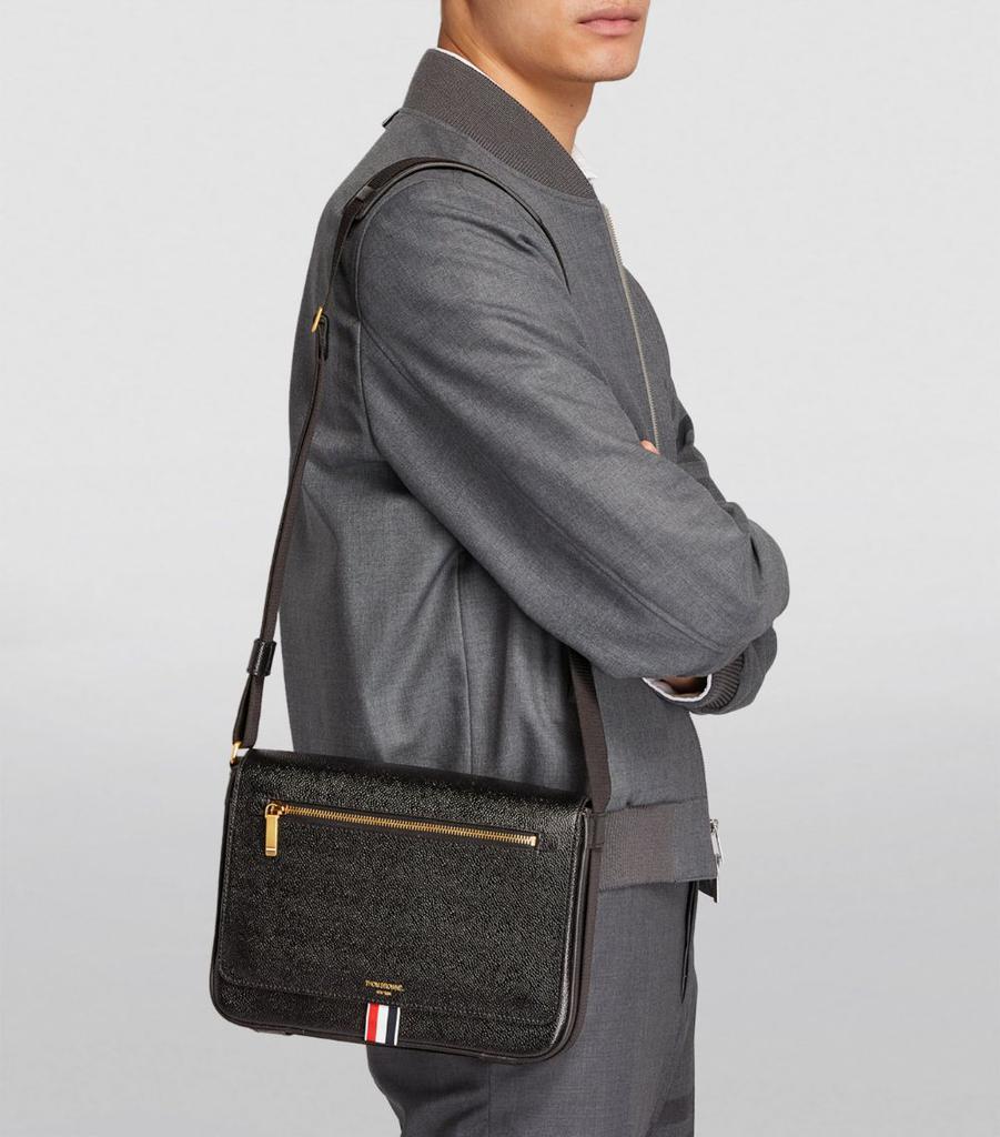 【THOM BROWNE】SHOULDER BAG Thom Browne Pebbled Leather Reporter Bag - Shoulder Bags