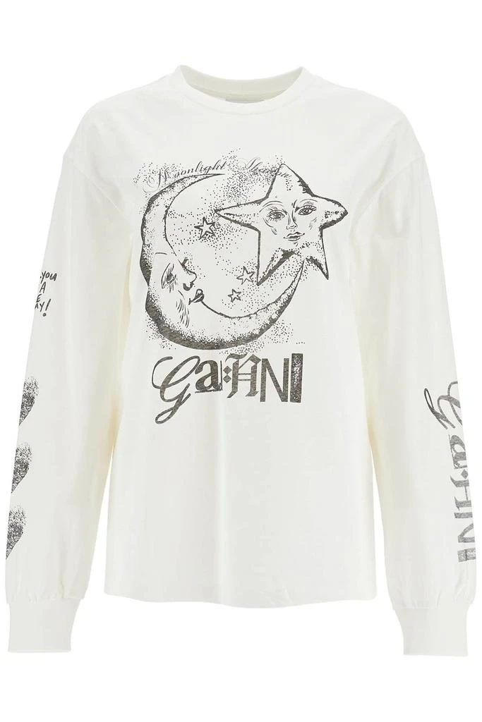 Ganni Ganni Graphic Printed Long-Sleeved T-Shirt 1