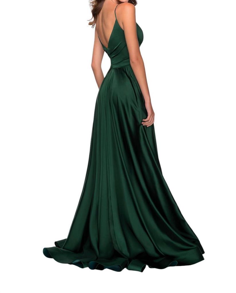 La Femme La Femme - V-Neck Long A-Line Prom Dress