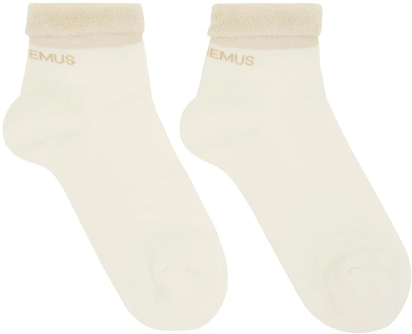 Jacquemus White & Beige Le Raphia 'Les Chaussettes Cuca' Socks 1