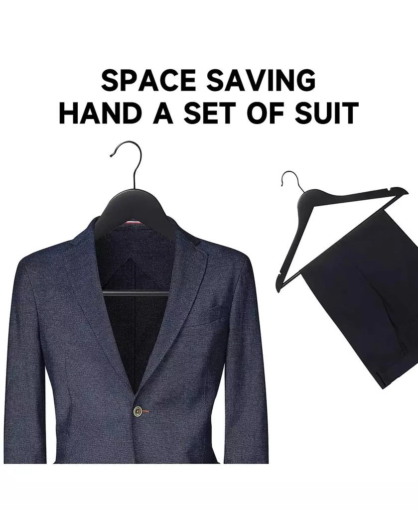 BP4U 36-Pack Premium Wooden Suit Hangers with Non-Slip Pant Bar, Heavy Duty Solid Wood Coat Hangers for Jackets, Shirts, Dresses, Trousers 7