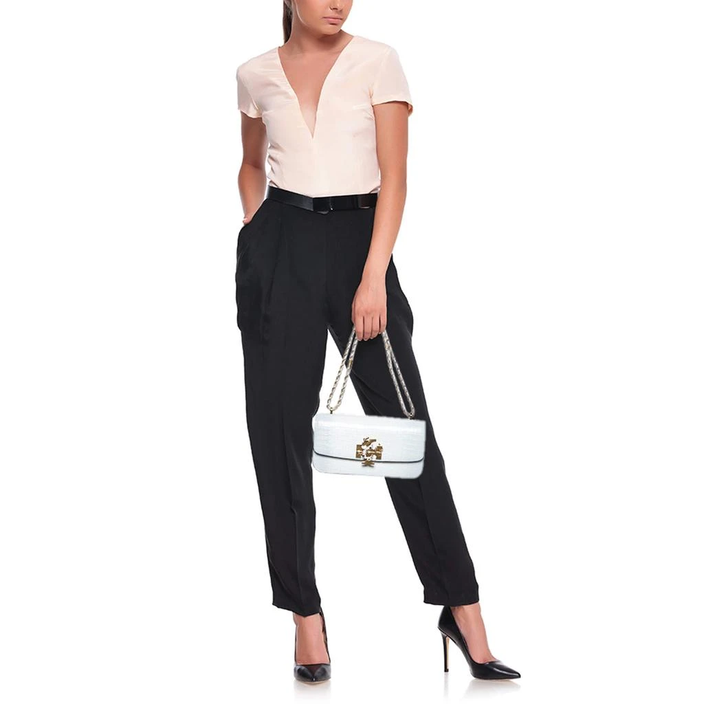 Tory Burch Tory Burch Warm White/Mist Croc Embossed Leather Eleanor Dragon Rectangular Shoulder Bag 2