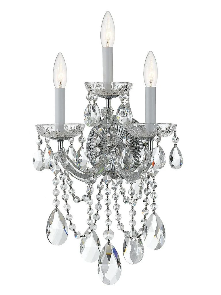 Crystorama Maria Theresa 3-Light Glass 
Crystal Wall Sconce 1