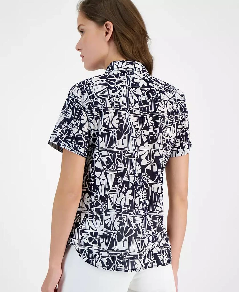 Nautica Jeans Women's Tiki Print Cotton Button-Front Shirt 2
