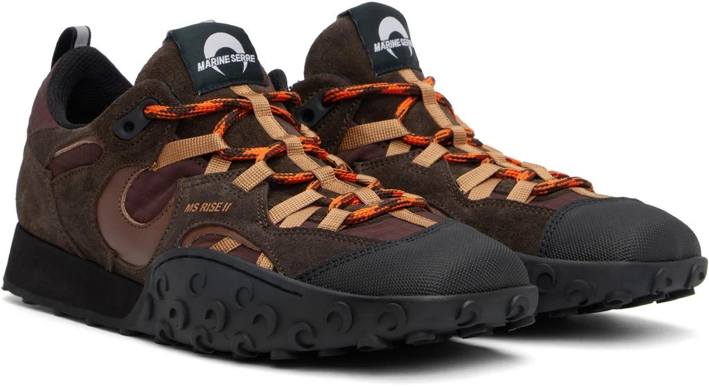 MARINE SERRE Brown Metal Free Leather MS Rise II Sneakers 4