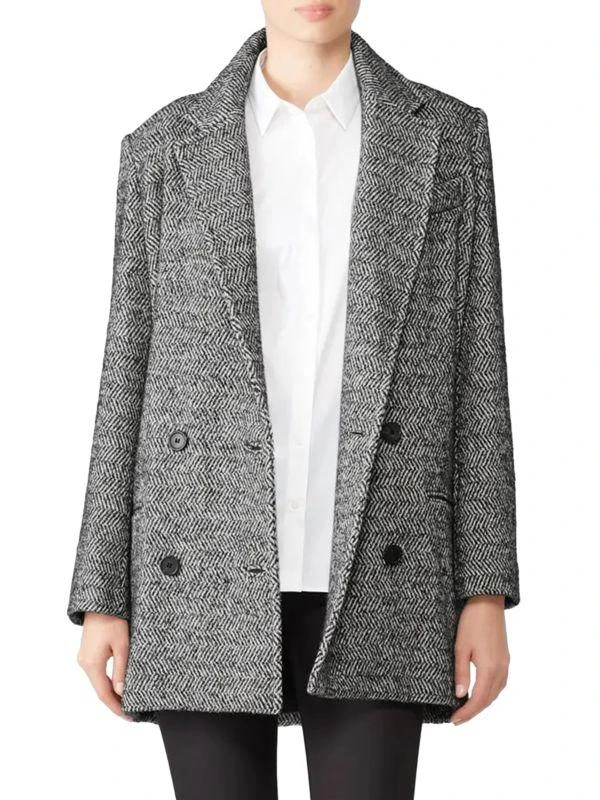 IRO Herringbone Mohair Blend Double Breasted Coat 1