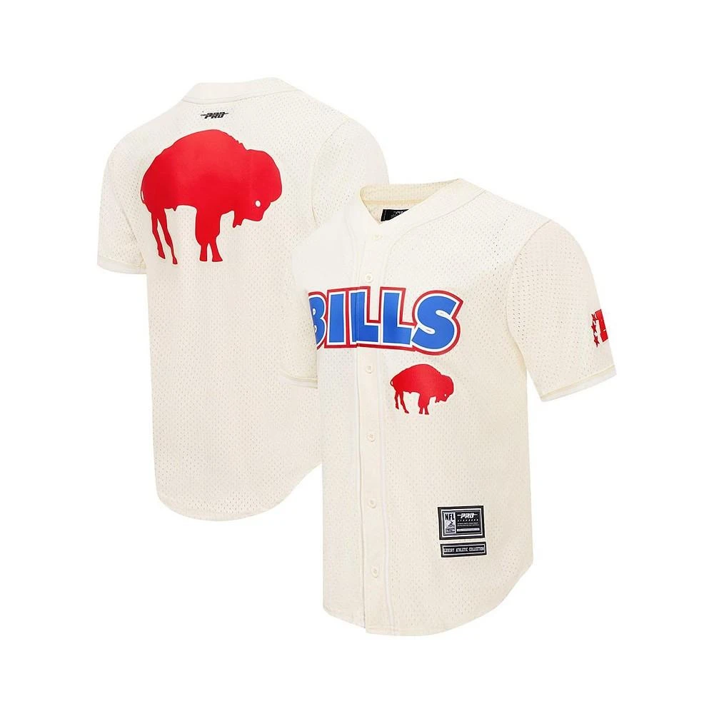 Pro Standard Men's Cream Buffalo Bills Retro Classic Mesh Button-Up Shirt 1