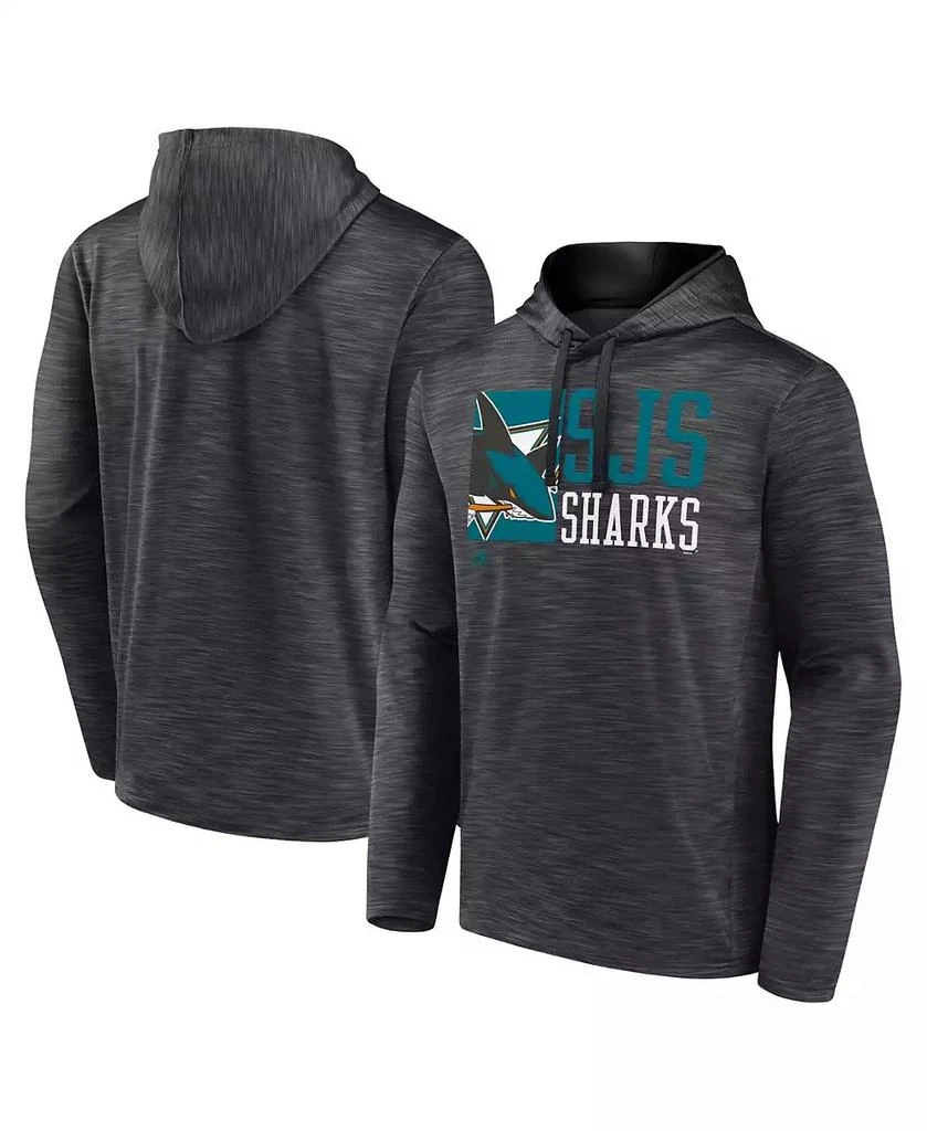 Fanatics Men's Charcoal San Jose Sharks Never Quit Pullover Hoodie 1