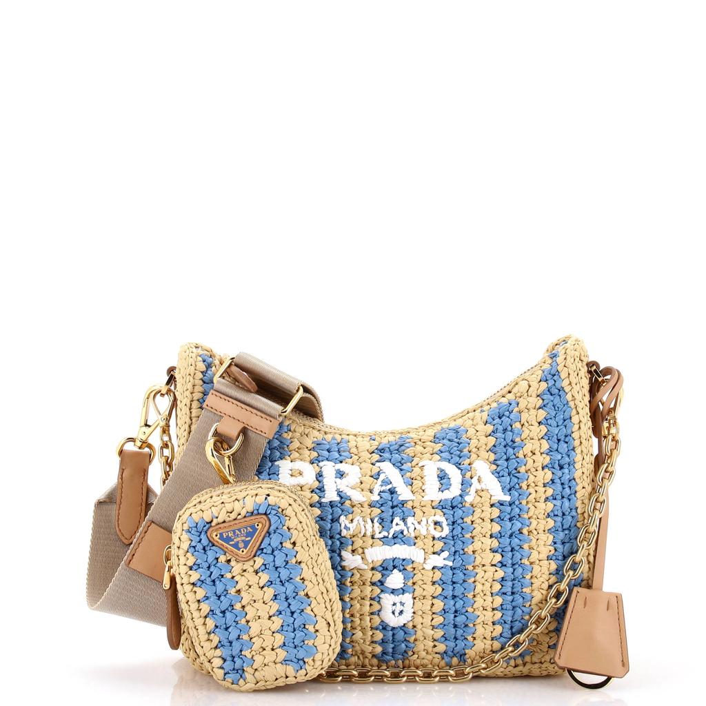 Prada Re-Edition 2005 Shoulder Bag Raffia Small