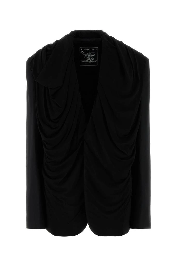 Y/Project Black stretch twill oversize blazer