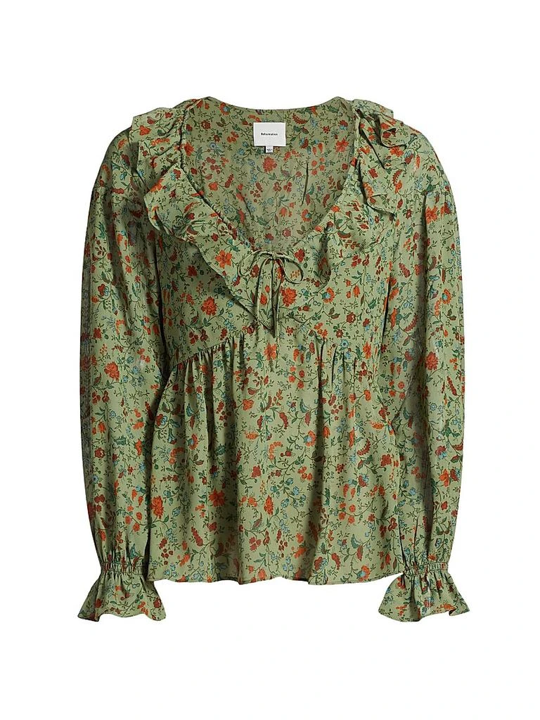 Reformation Wyn Floral Ruffled Top 1