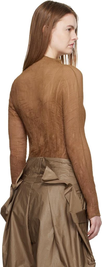 Issey Miyake Beige Chiffon Twist 3 Top 3