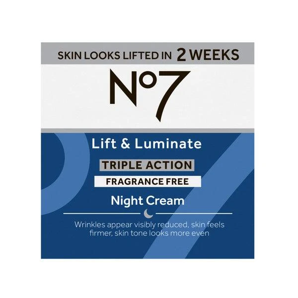 No7 Lift & Luminate Triple Action Fragrance Free Night Cream (50ml) 4