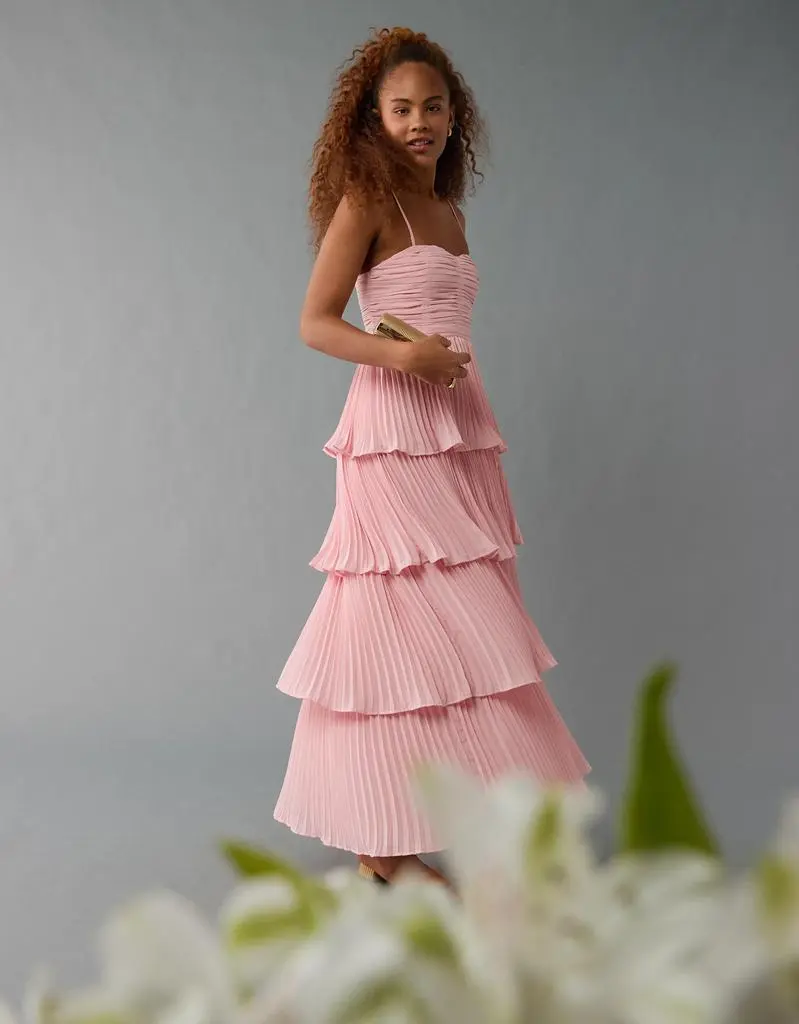 cocktail maxi dresses PRETTYGARDEN Womens Summer Strapless Maxi Dresses Ruffle Tube Asymmetr