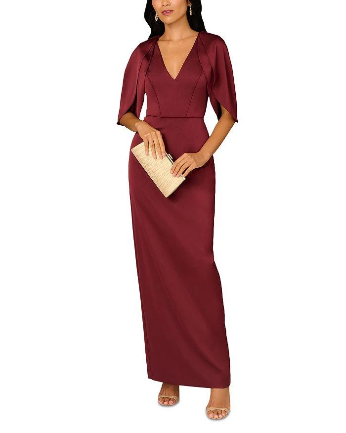 Aidan Mattox Liv Foster Satin Tulip Sleeve Gown 5