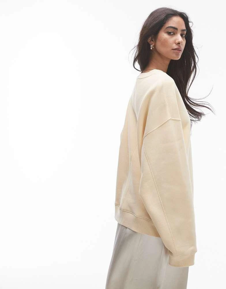 Topshop Topshop premium seam detail sweat in buttermilk 4
