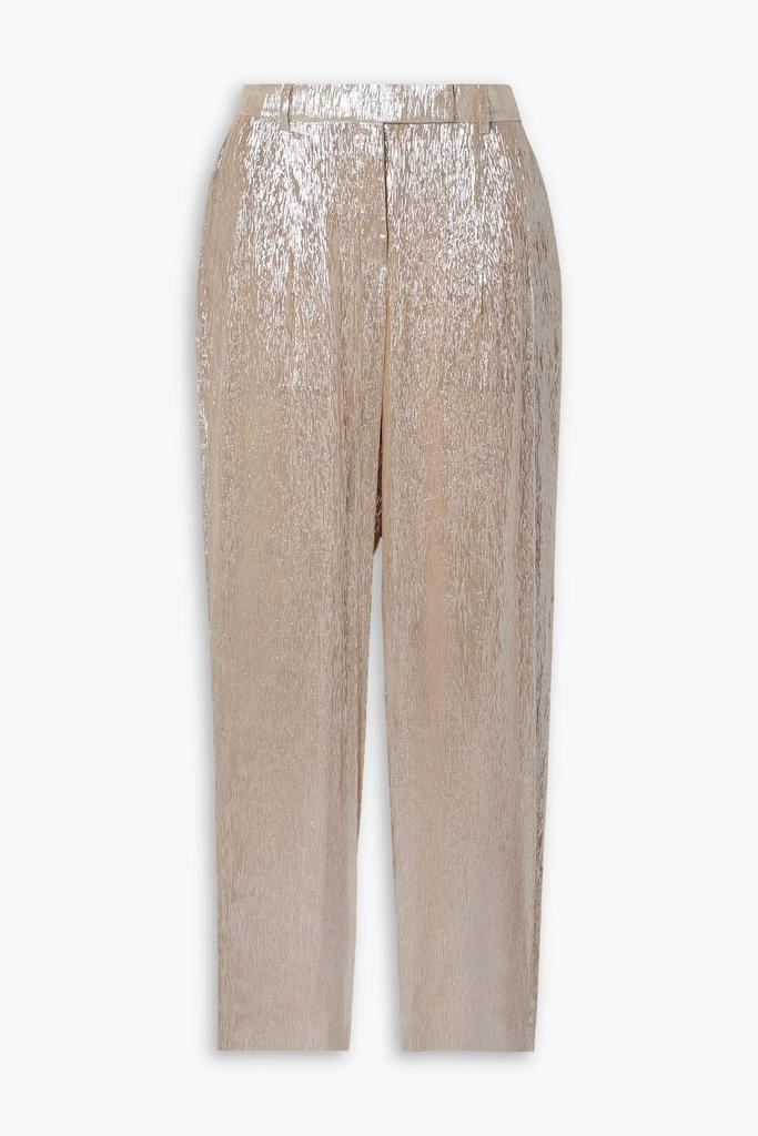 Partow Bacall silk-blend lamé tapered pants