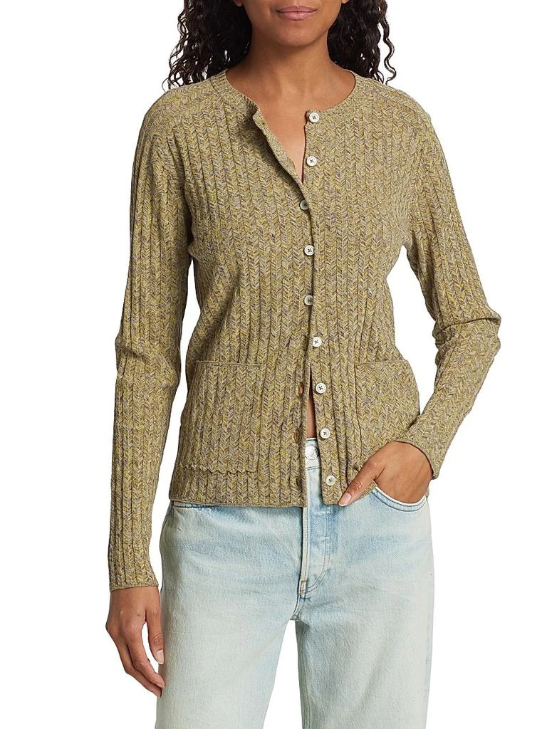 Re/Done Chevron Rib-Knit Cardigan 3