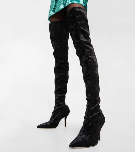 Paris Texas Mama over-the-knee velvet boots 4