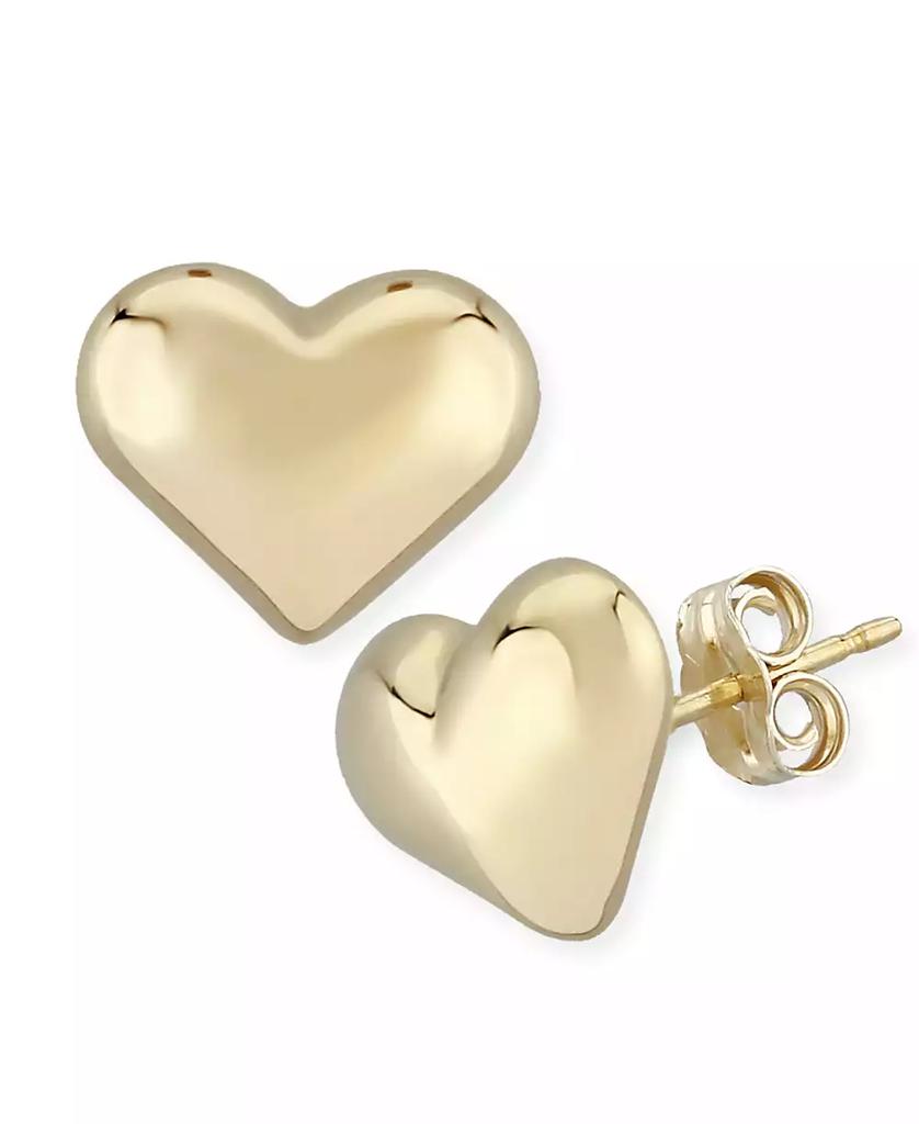 Macy's Puffed Heart Stud Earrings Set in 14k Yellow Gold (8mm)