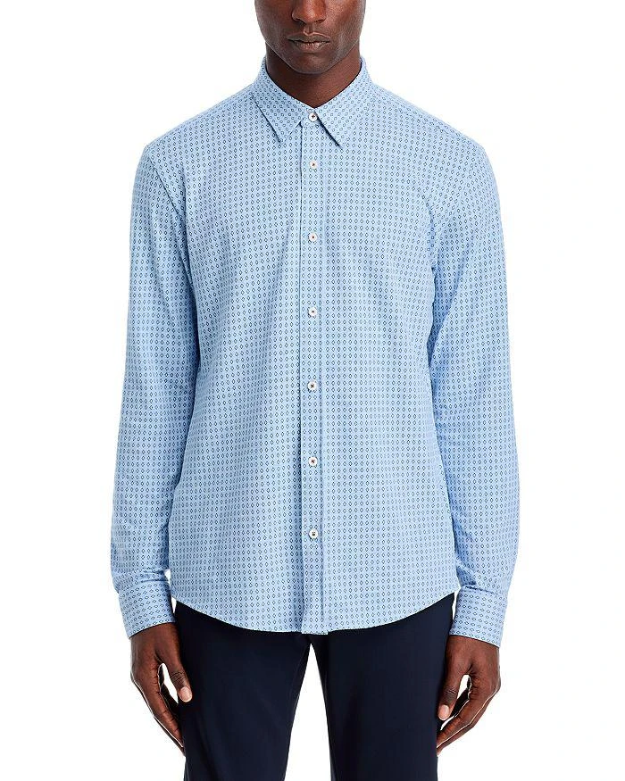 Hugo Boss Cotton Stretch Diamond Geo Slim Fit Button Down Shirt 3