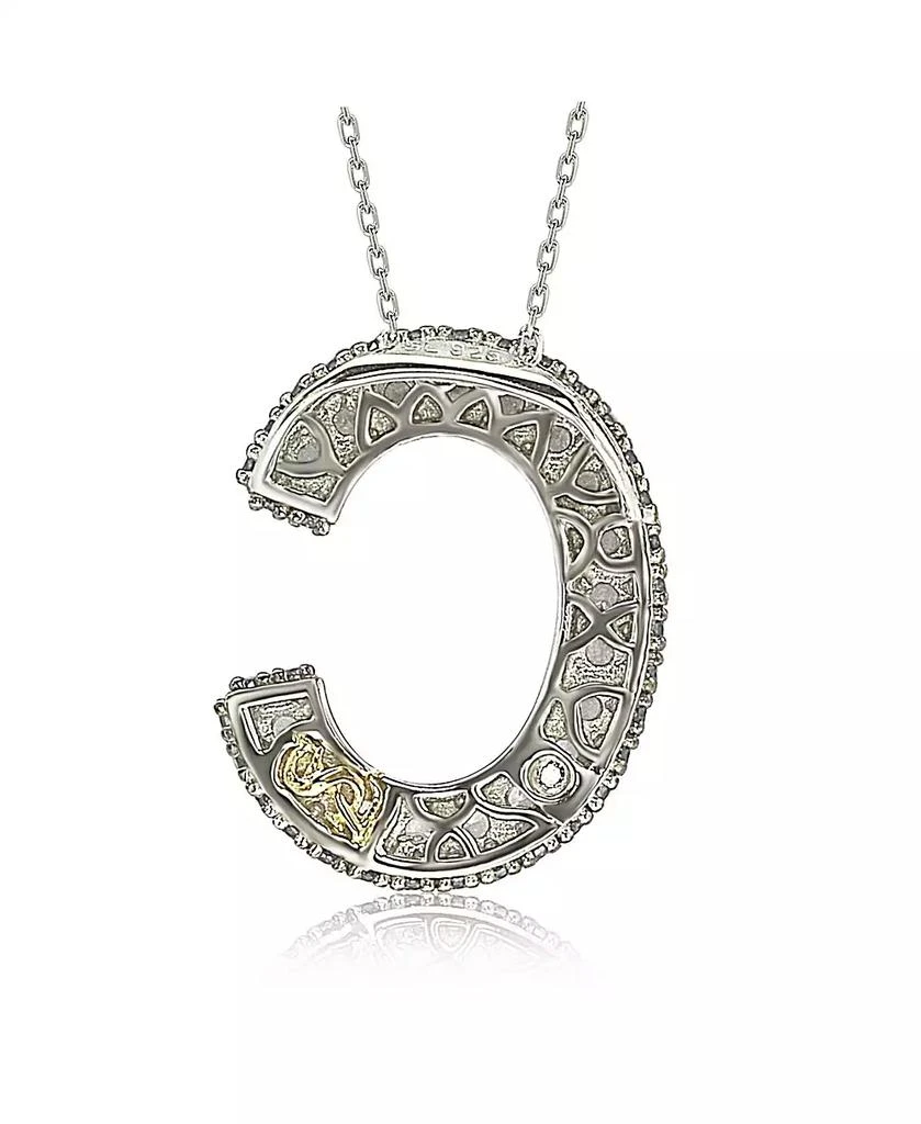 Suzy Levian New York Suzy Levian Sterling Silver Sapphire 3-D Letter "C" Initial Pendant 3
