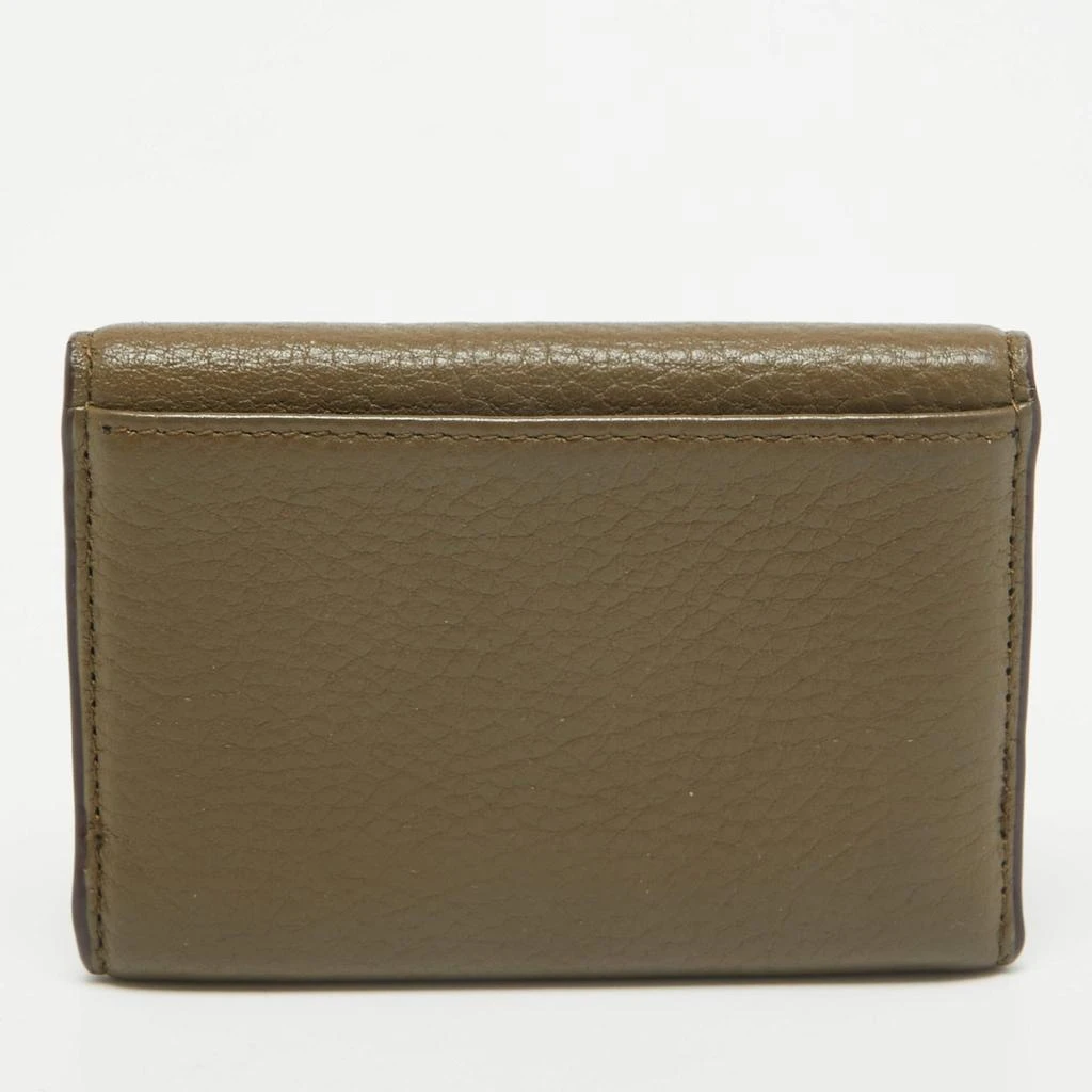 DKNY DKNY Olive Green Leather Flap Compact Wallet 3