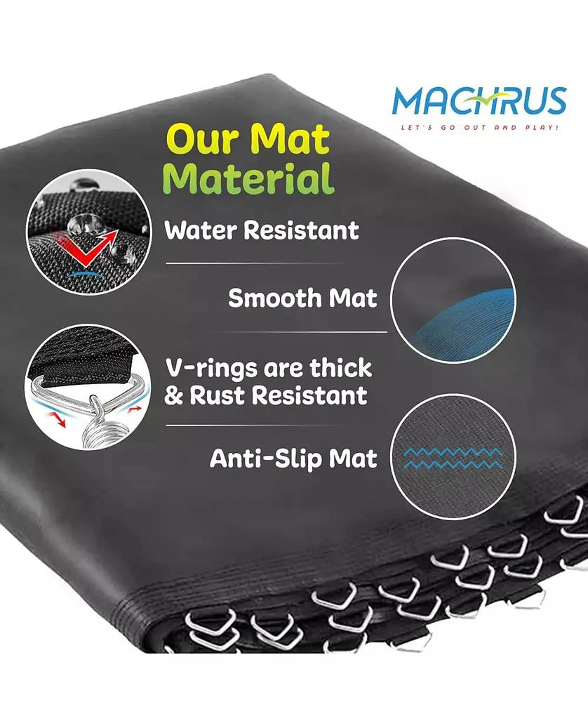 PlexaLife Trampoline Replacement Mat with Sturdy 96 V-Rings - Compatible with 15ft Round Frame 
7" Springs 4