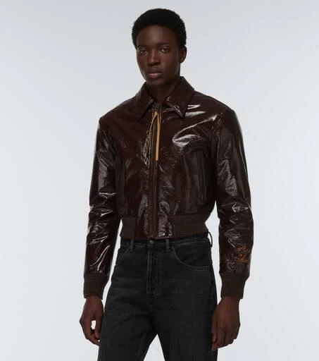 Acne Studios Embroidered patent leather jacket 3