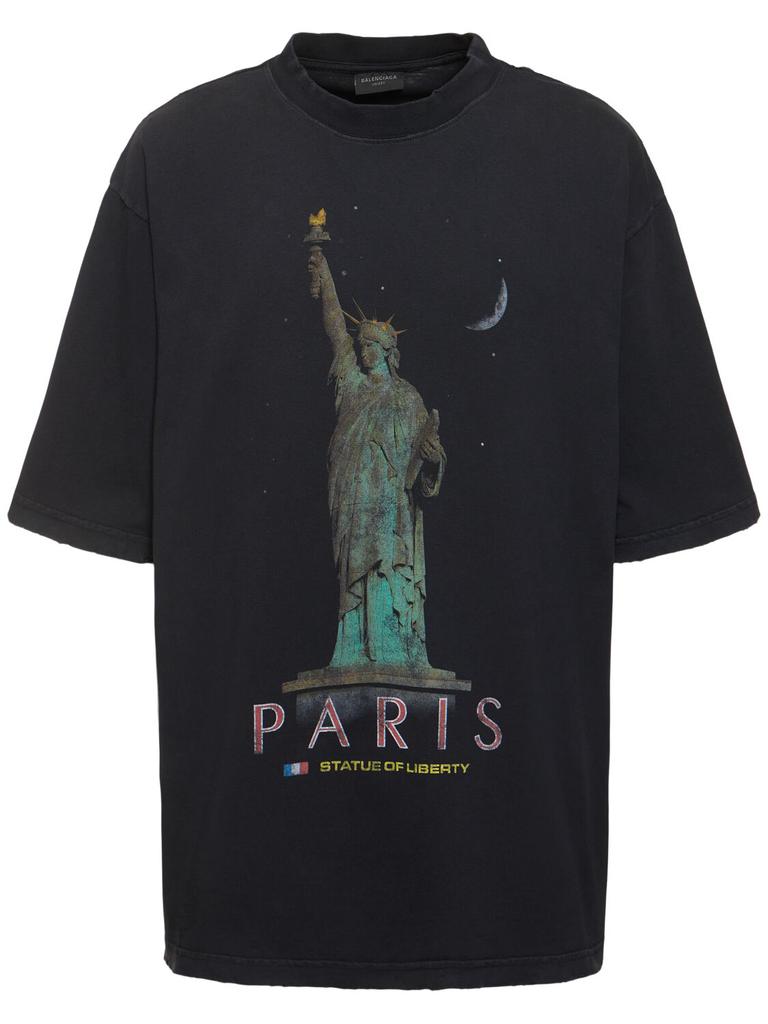 【2色展開】Balenciaga Slate Cotton T-Shirt Balenciaga Cotton t-shirt in slate | The Fashion Square