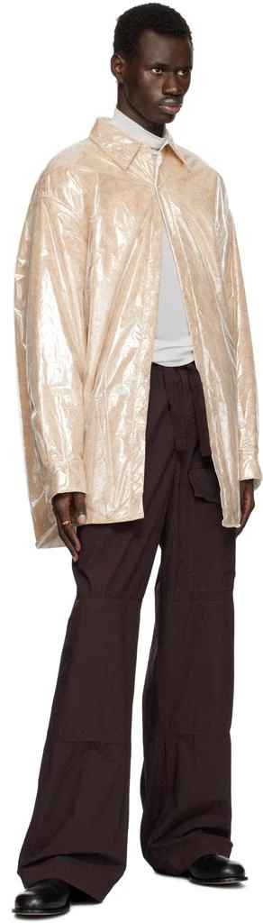 Dries Van Noten Burgundy Overdyed Cargo Pants 4