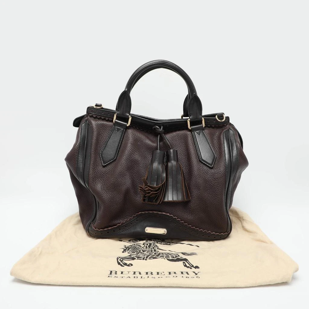 Burberry Burberry Brown/Black Leather Tassel Detail Satchel 18