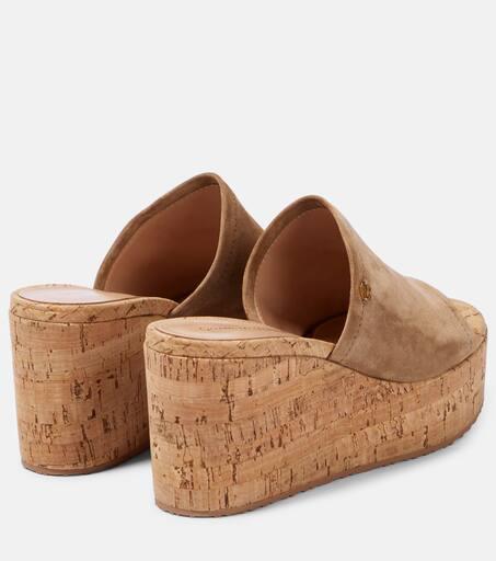 Gianvito Rossi Suede wedge mules - Slippers - Compare Prices