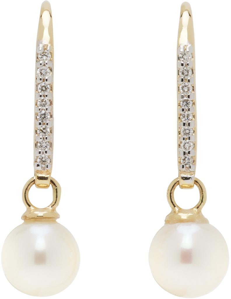 MATEO Gold Single Pearl Drop Earrings