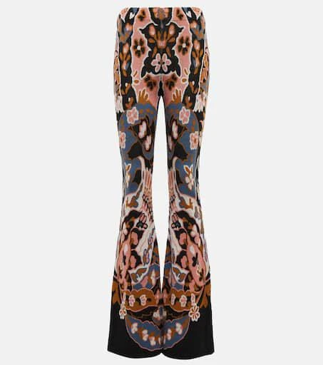 ETRO Floral high-rise flared wool pants 1