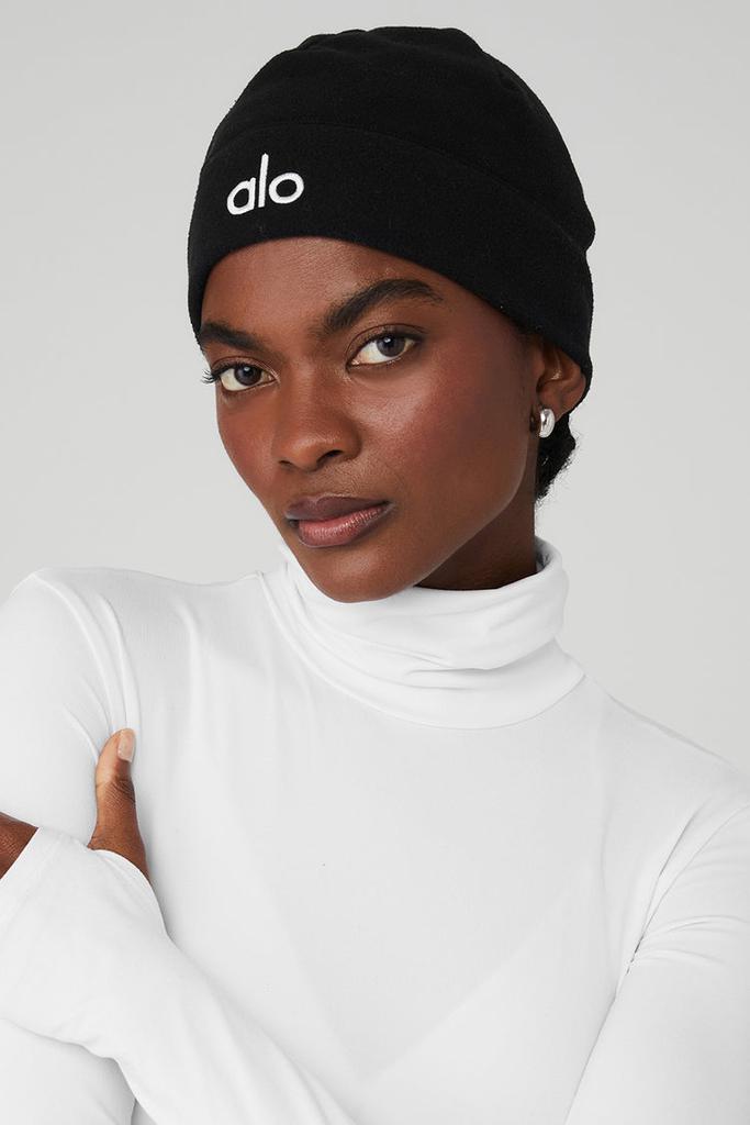 Alo Performance Fleece Beanie - Black/Black - Hats - Free Shipping