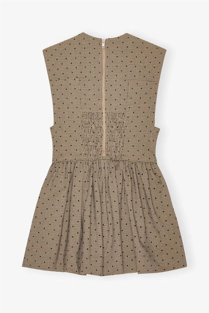 Ganni Flock Check Mini Dress In Tiger's Eye 5
