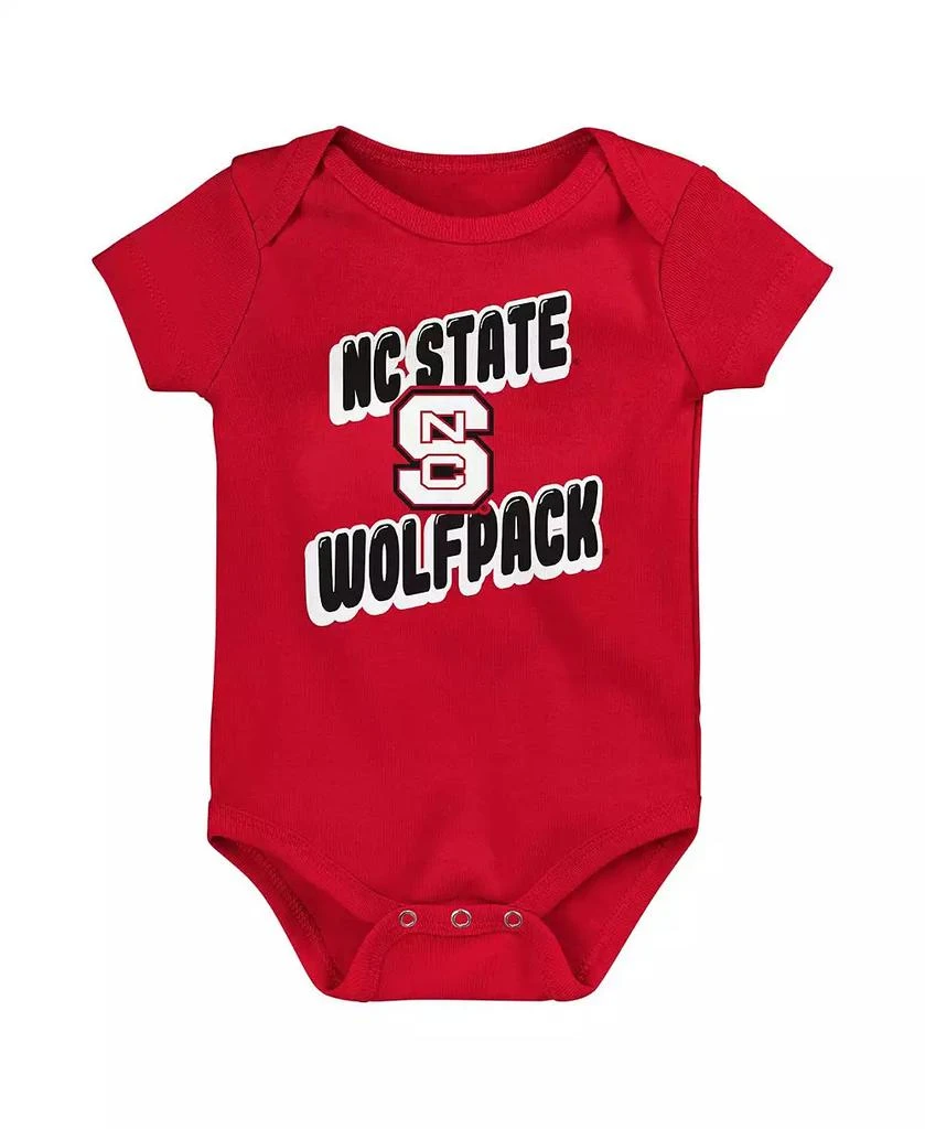 Outerstuff Newborn 3-Pack Red NC State Wolfpack Sunday Comics Bodysuit Set 4