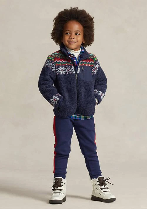 Ralph Lauren Childrenswear Lauren Childrenswear Boys 2 7 Fair Isle Teddy Fleece Jacket 3