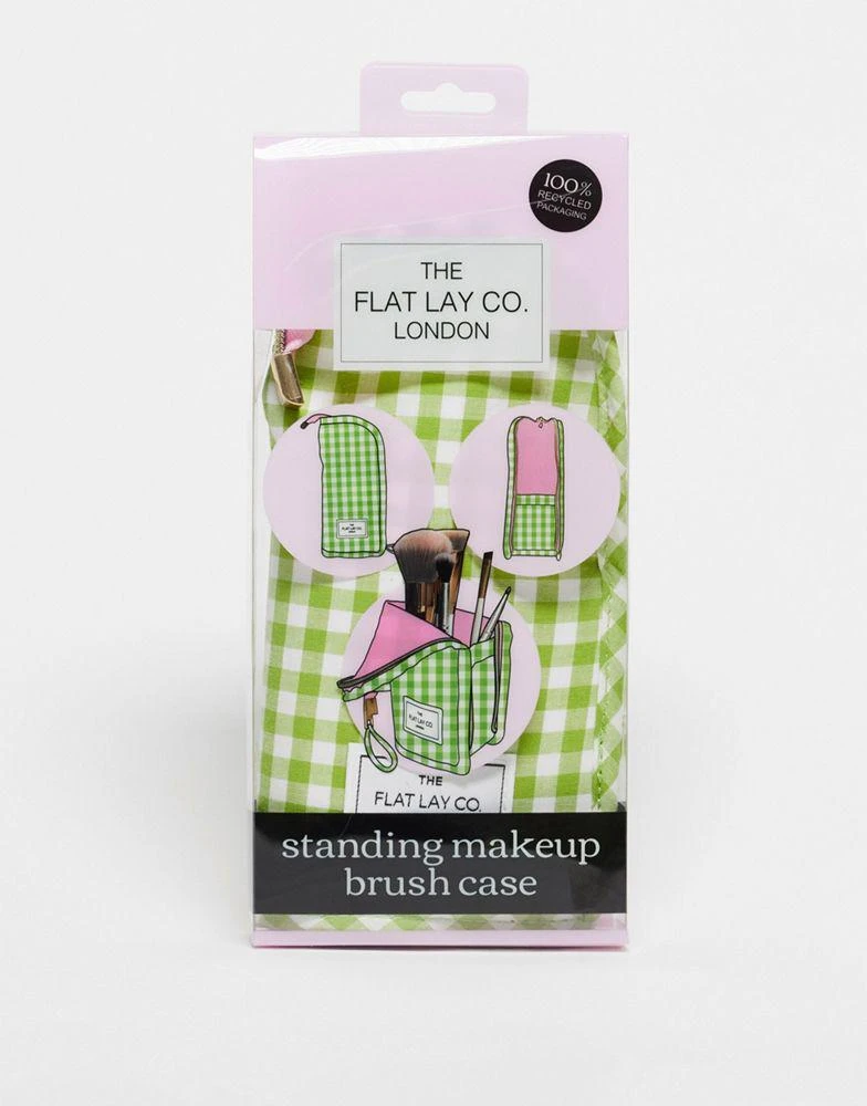 Flat Lay Company The Flat Lay Co. X ASOS EXCLUSIVE Standing Makeup Brush Case in Green Gingham 3