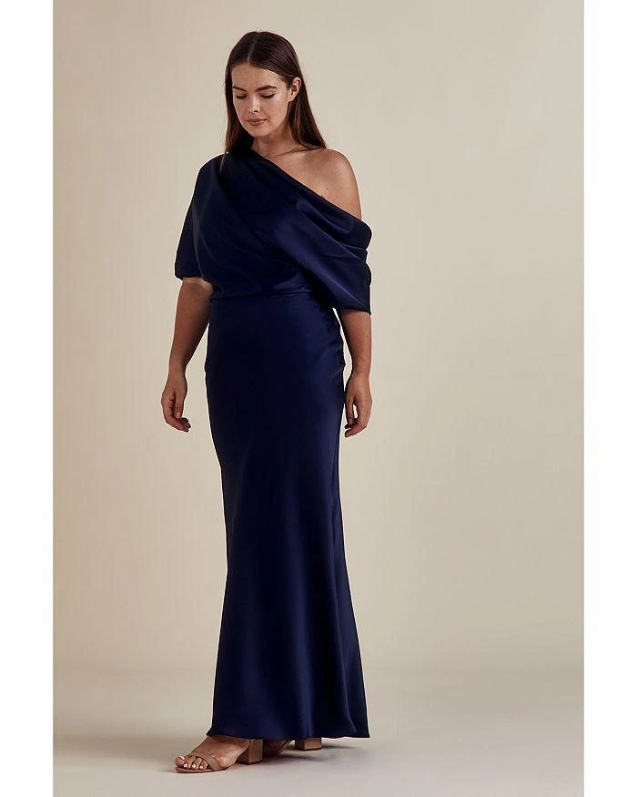 Amsale Draped Satin One Shoulder Dress 4