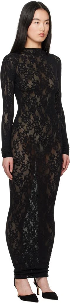 SKIMS Black Knit Lace Turtleneck Maxi Dress 2