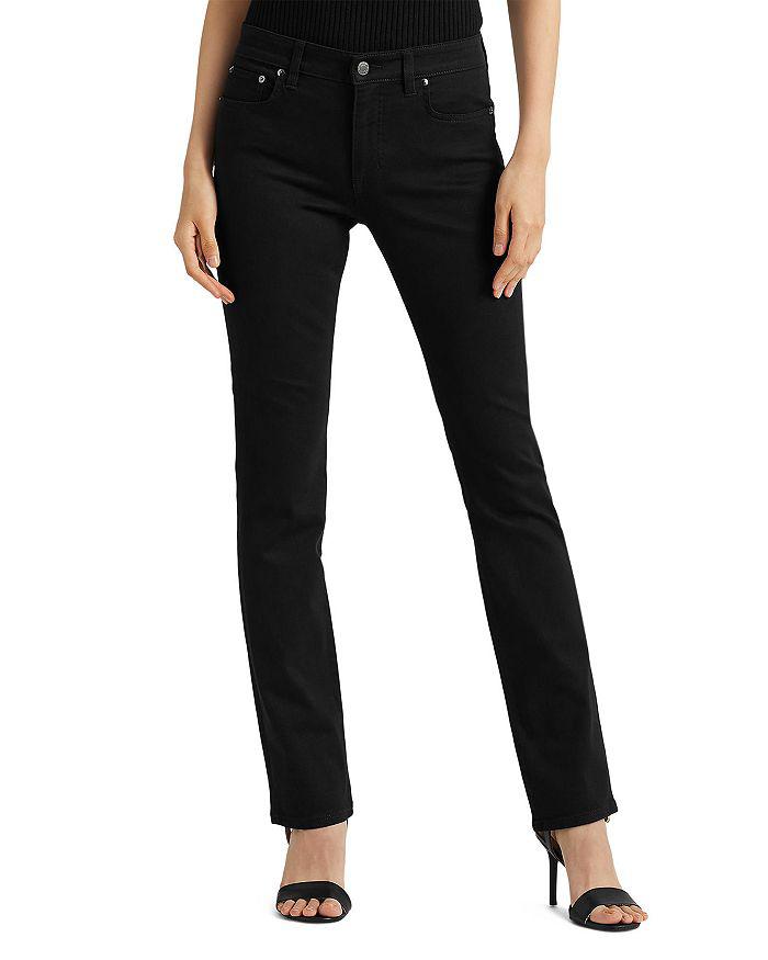 Ralph Lauren Mid Rise Straight Super Stretch Jeans in Black