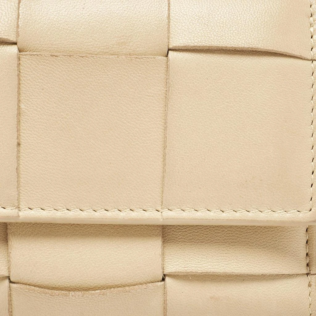 Bottega Veneta Bottega Veneta Beige Leather Intrecciato Cassette Zip Trifold Wallet 7