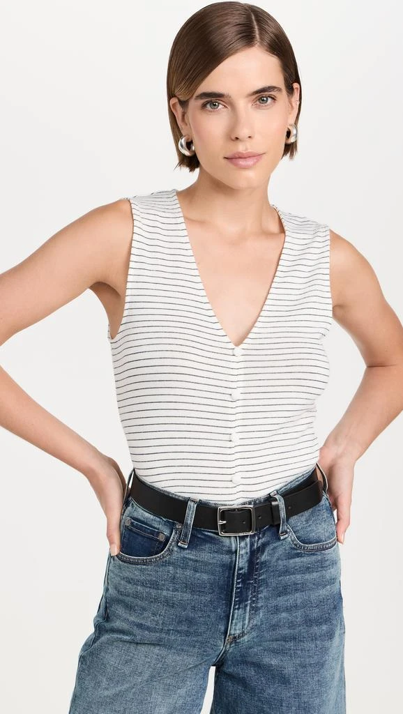 Rag & Bone The Knit Stripe Button Up Tank 1