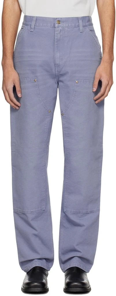 Carhartt WIP Blue Double Knee Trousers 1